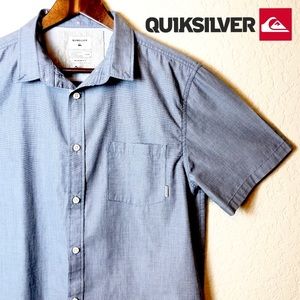 Quiksilver Casual Blue Button Down Surf Shirt LG